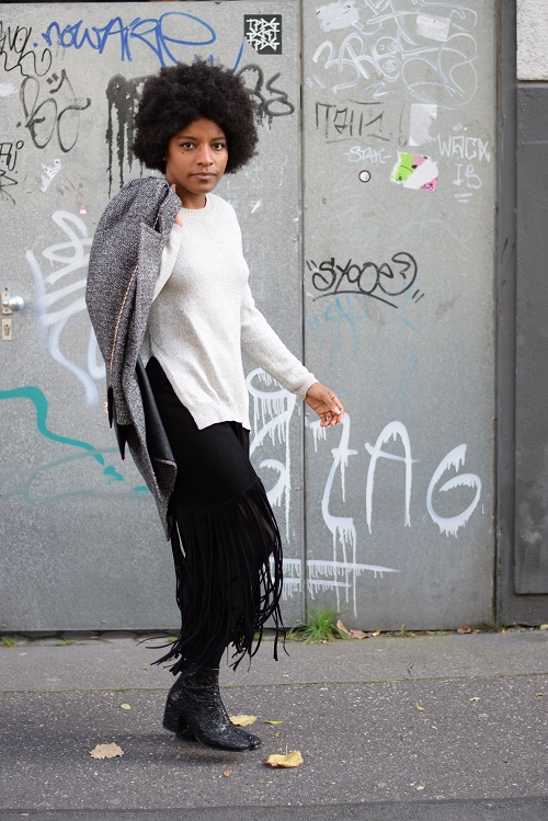 jupe a franges city jambes