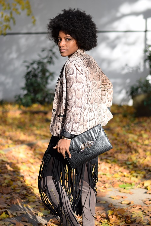 jupe a franges de dos veste serpent