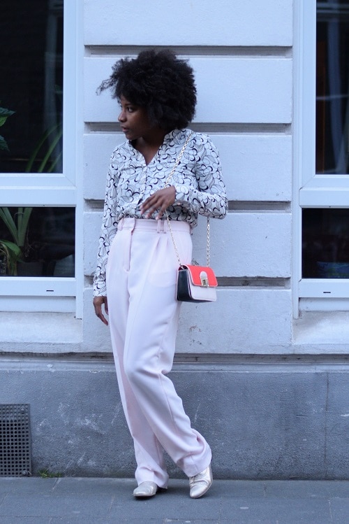 pantalon rose pastel