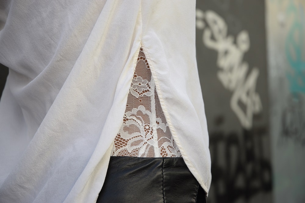 body dentelle blanc transparence top fendu