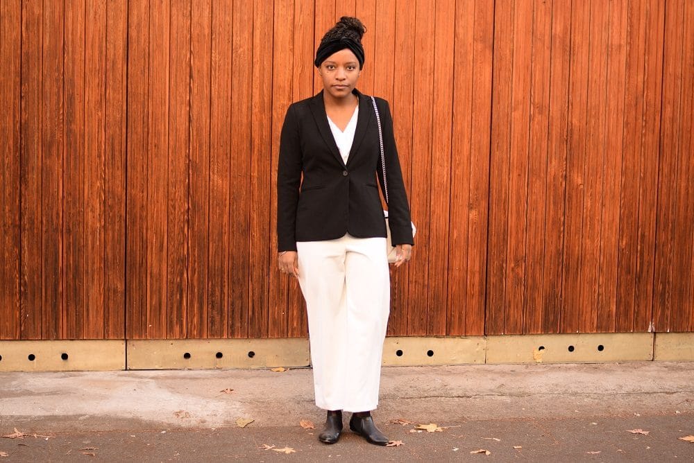 tenue de bureau jumpsuit blanc