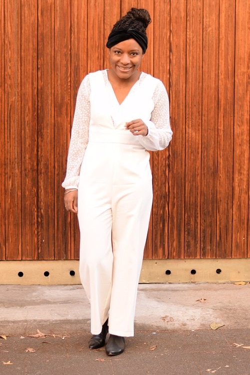 white jumpsuit