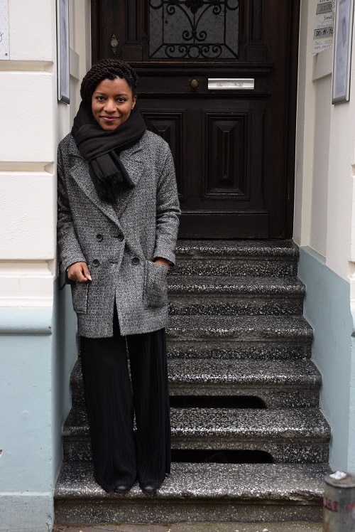 manteau gris oversize