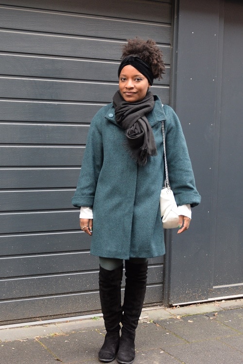 manteau vert en laine