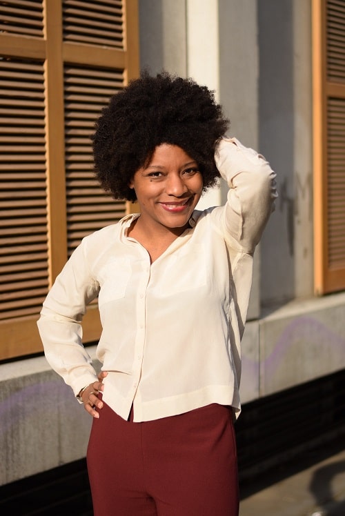 chemisier en soie beige happy