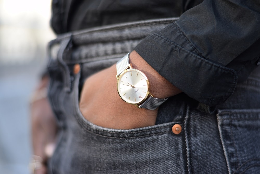 détails montre jean 501 skinny