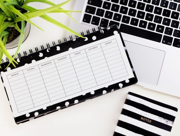 calendrier pour prendre plaisir à rester organisée